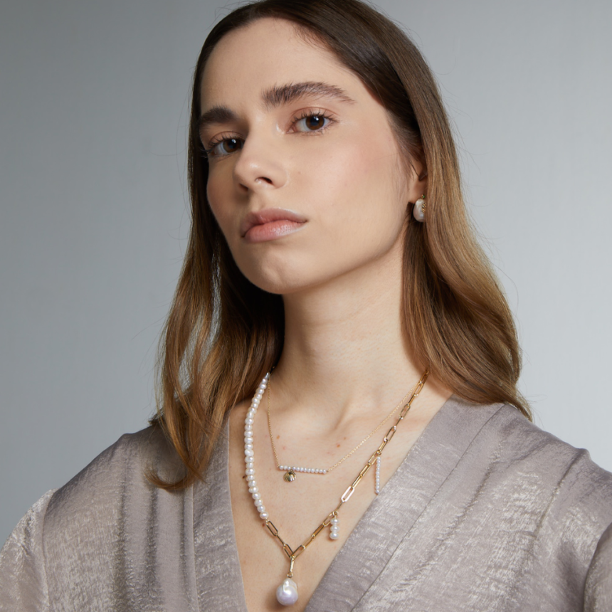 Pearly Thick Chain Necklace Tullia